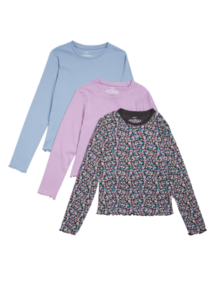 

M&S Collection 3er-Pack Oberteile mit hohem Baumwollanteil (6-16 J.) - Multi, Multi