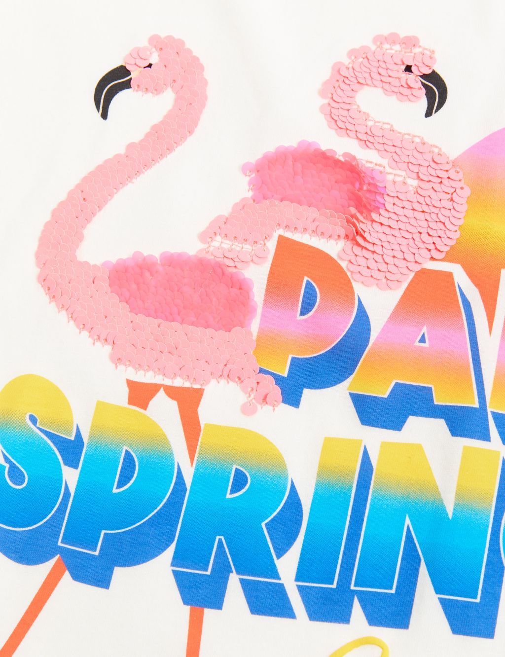 Pure Cotton Sequin Flamingo T-Shirt (6 - 16 Yrs) image 4