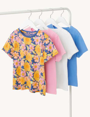 

Girls M&S Collection 4pk Pure Cotton Floral & Plain (6-16 Yrs) - Multi, Multi