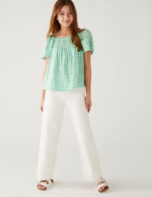 Cotton Rich Checked Blouse