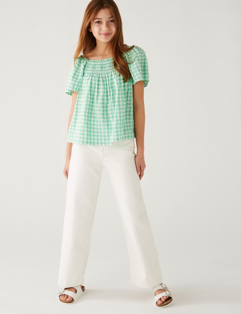 Cotton Rich Checked Blouse (6-16 Yrs) image 1