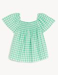 Cotton Rich Checked Blouse