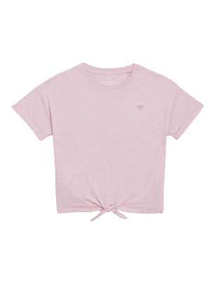 

Girls M&S Collection Cotton Rich Neppy T-Shirt (6-16 Yrs) - Pink, Pink