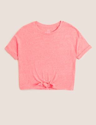 

Girls M&S Collection Cotton Rich Neppy T-Shirt (6-16 Yrs) - Coral, Coral