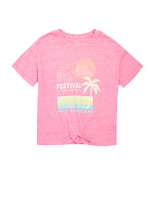 

Girls M&S Collection Cotton Blend Festival Graphic T-Shirt (6-16 Yrs) - Pink, Pink