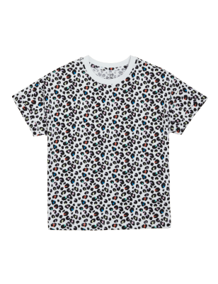 

M&S Collection Camiseta 100% algodón con estampado animal (6-16 años) - White Mix, White Mix