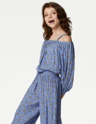 

M&S Collection Geblümtes Oberteil (6-16 J.) - Blue Mix, Blue Mix