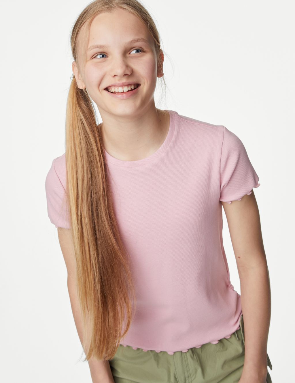 Cotton Rich Ruched T-Shirt (6-16 Yrs) image 3