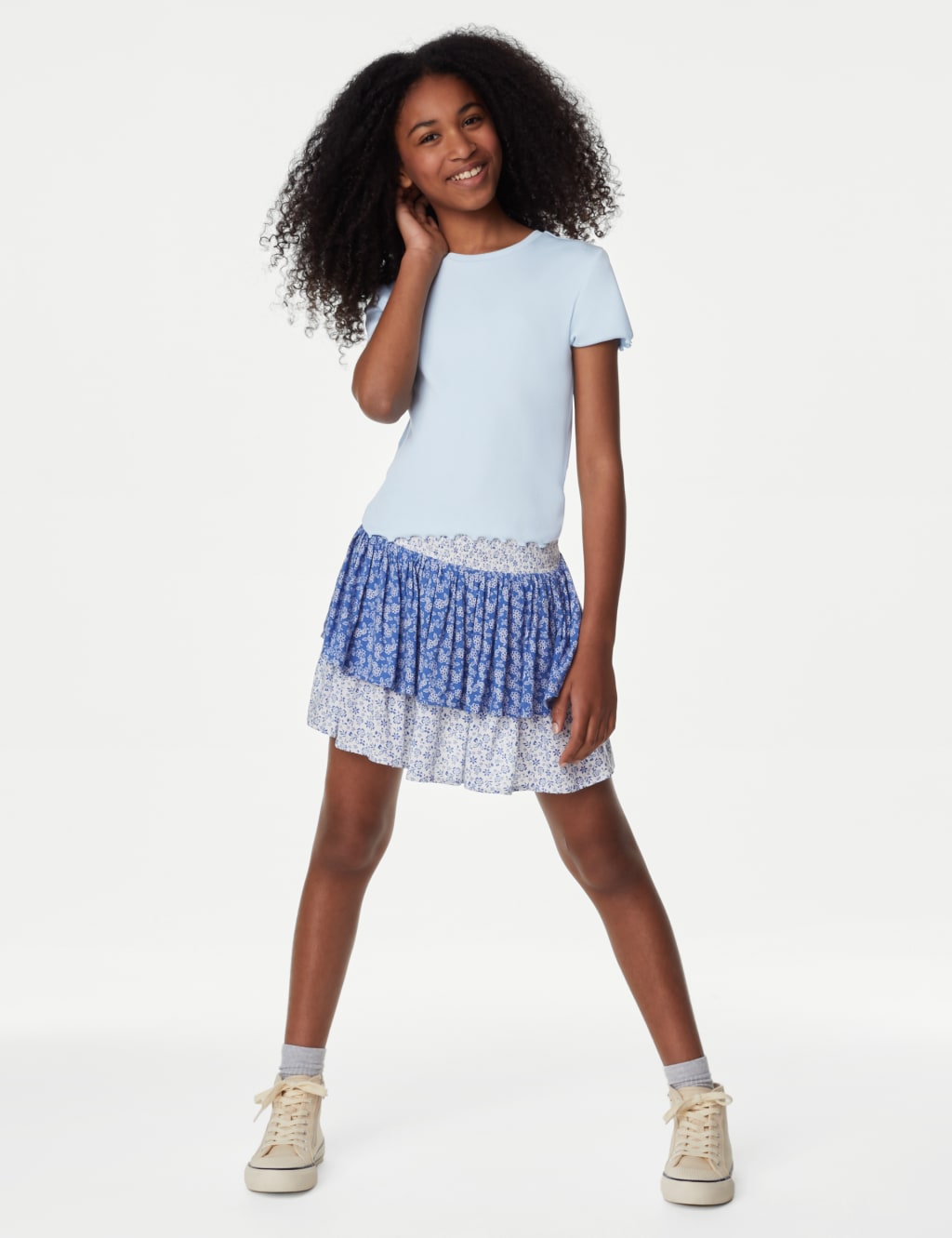 Cotton Rich Ruched T-Shirt (6-16 Yrs) image 1