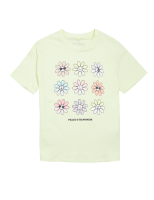 

Girls M&S Collection Pure Cotton Flower Graphic T-Shirt (6-16 Yrs) - Yellow, Yellow