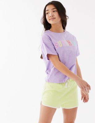 

Girls M&S Collection Pure Cotton Sunshine Slogan T-Shirt (6-16 Yrs) - Lilac, Lilac