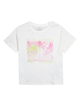 

Girls M&S Collection Pure Cotton Palm Graphic T-Shirt (6-16 Yrs) - White Mix, White Mix