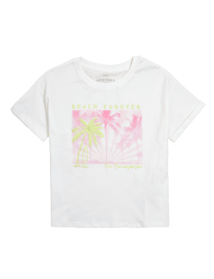 

Girls M&S Collection Pure Cotton Palm Graphic T-Shirt (6-16 Yrs) - White Mix, White Mix