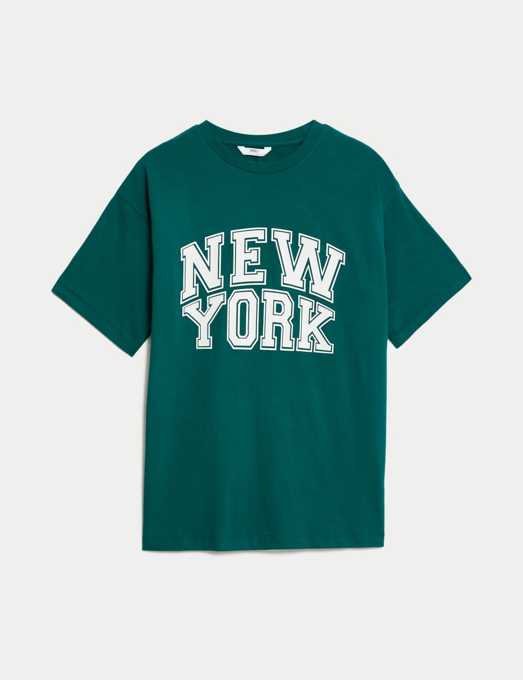 Pure Cotton New York Slogan T-Shirt (6-16 Yrs) image 2