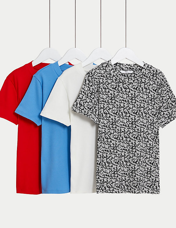 4pk Cotton Rich T-Shirts (6-16 Yrs) - SE