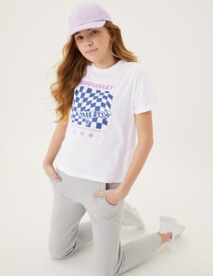 

Girls M&S Collection Cotton Rich Skateboard T-Shirt (6-16 Yrs) - White Mix, White Mix