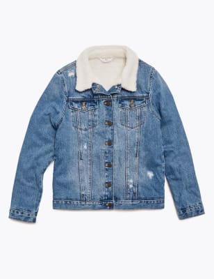 baby borg denim jacket