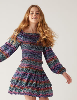 

Girls M&S Collection Floral Shirred Top (6-16 Yrs) - Multi, Multi