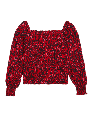 

Girls M&S Collection Animal Print Top (6 - 16 Yrs) - Red Mix, Red Mix