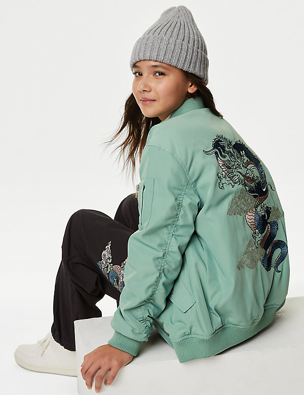 Embroidered Dragon Bomber (6-16 Yrs) - NZ