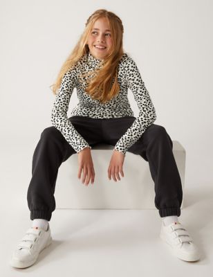 Marks And Spencer Girls M&S Collection Cotton Rich Leopard Print Top (6-16 Yrs) - Natural, Natural