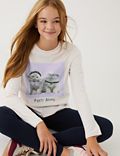 Pure Cotton Cat Print T-Shirt