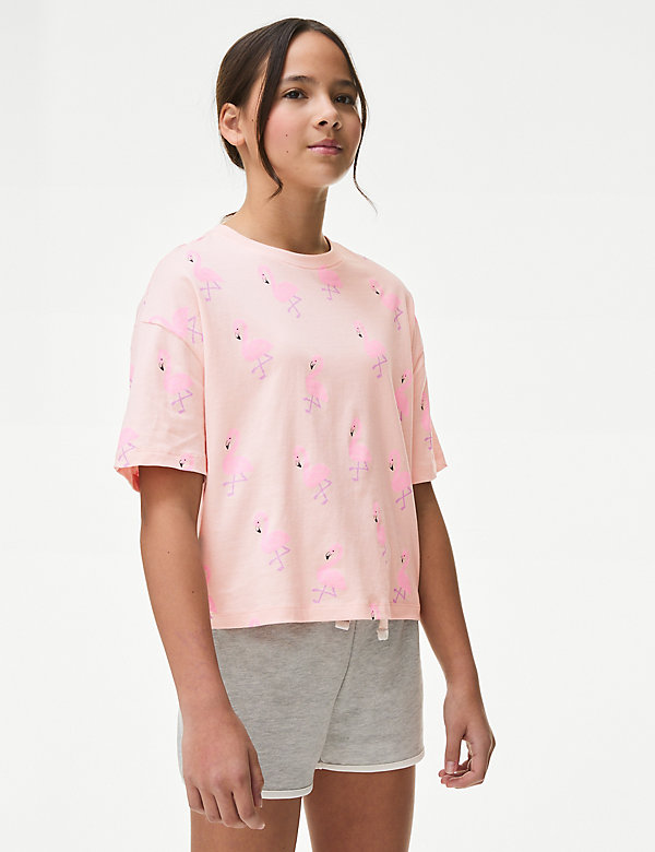Pure Cotton Floral T-Shirt (6-16 Yrs) - GR