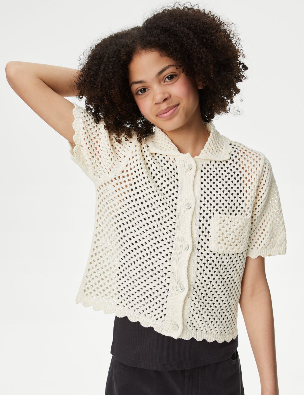 Cotton Rich Crochet Shirt (6-16 Yrs)