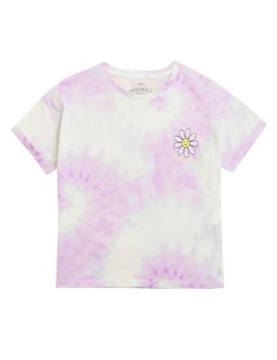 

Girls M&S Collection Pure Cotton Tie Dye Daisy Print T-Shirt (6-16 Yrs) - Lilac, Lilac