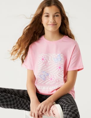 

Girls M&S Collection Pure Cotton Cosmic Energy Slogan T-Shirt (6-16 Yrs) - Pink, Pink