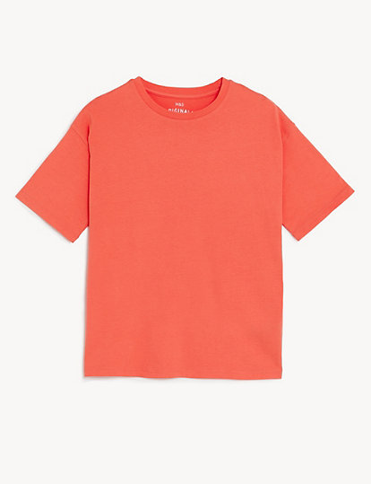 Pure Cotton Solid Round Neck T-Shirt