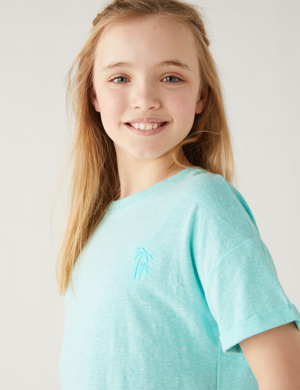 Cotton Blend Tie Front T Shirt (6-16 Yrs) image 2