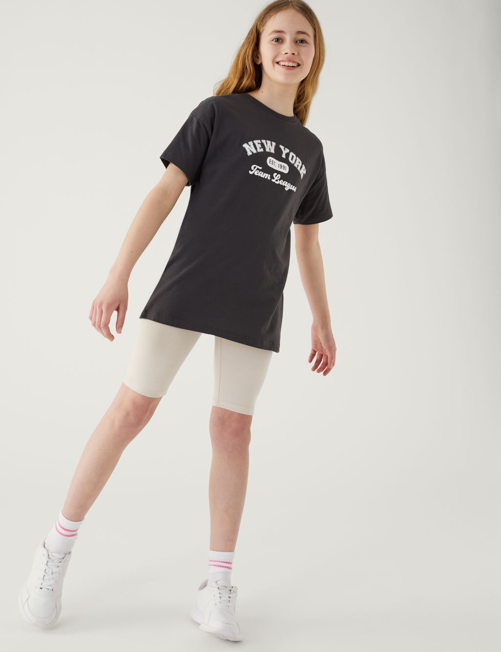 Pure Cotton New York Slogan T-Shirt (6-16 Yrs) image 2