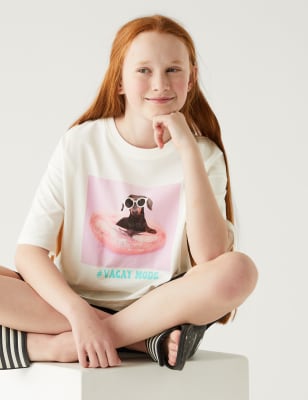 

Girls M&S Collection Pure Cotton Photographic Dog T-Shirt (6-16 Yrs) - Ivory, Ivory