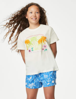 

Girls M&S Collection Pure Cotton Holiday T-Shirt (6-16 Yrs) - Ivory, Ivory