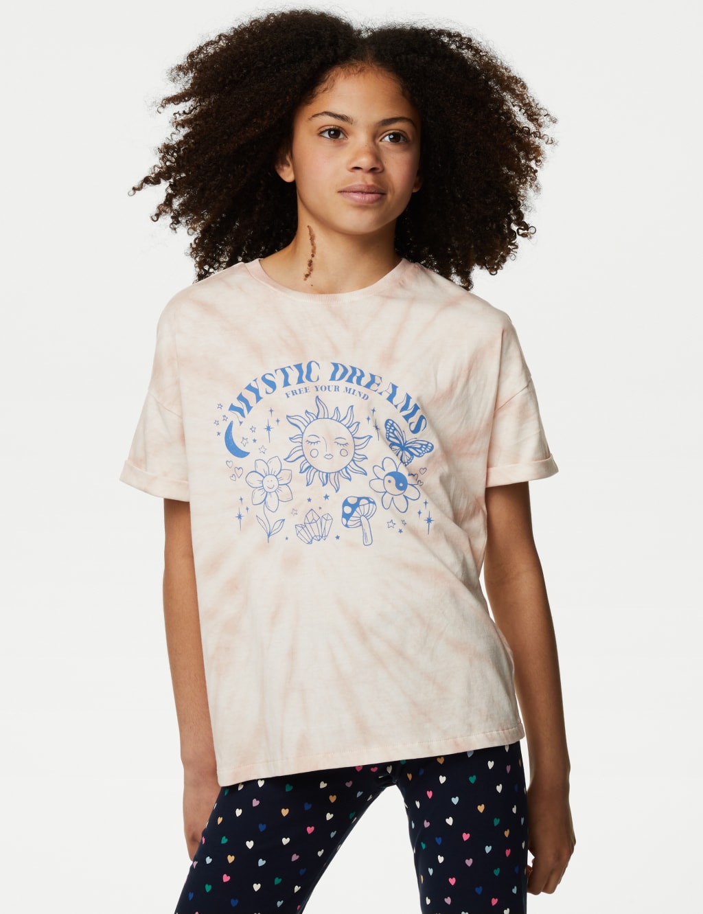 Pure Cotton Tie Dye Graphic T-Shirt (6-16 Yrs) image 1