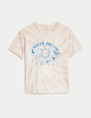 Pure Cotton Tie Dye Graphic T-Shirt (6-16 Yrs)
