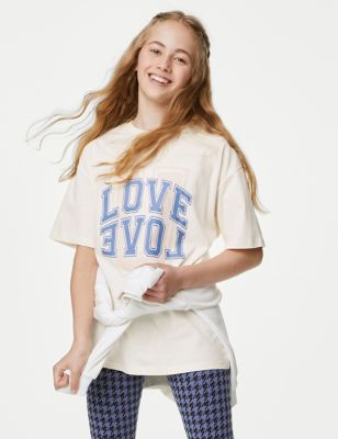 

Girls M&S Collection Pure Cotton Love U Slogan T-Shirt (6-16 Yrs) - Ivory, Ivory