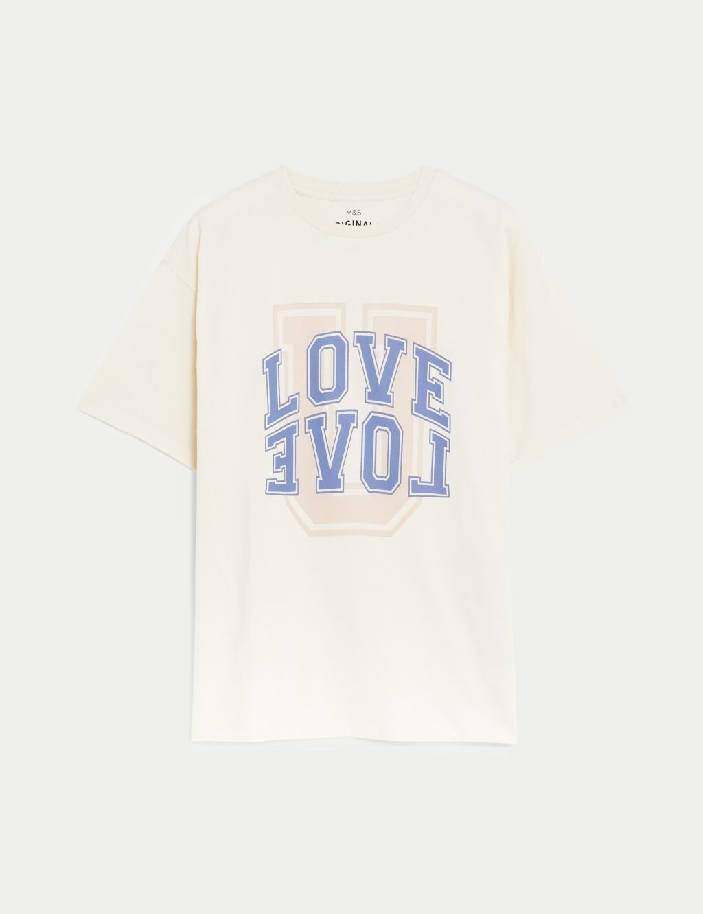 Pure Cotton Love U Slogan T-Shirt (6-16 Yrs) image 2