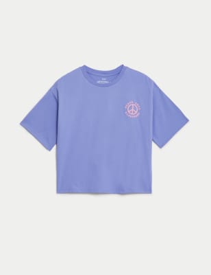 Pure Cotton Peace Graphic T-Shirt (6-16 Yrs)