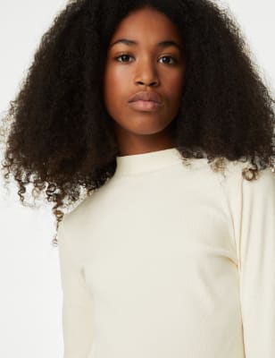 

M&S Collection Geripptes Oberteil mit hohem Baumwollanteil (6-16 Jahre) - Ivory, Ivory