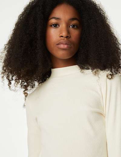 Cotton Rich Ribbed Top (6-16 Yrs)