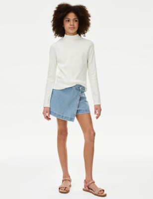 

M&S Collection Oberteil mit hohem Baumwollanteil und hohem Ausschnitt (6-16 J.) - Ivory, Ivory