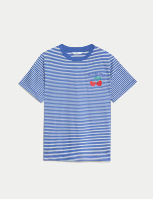 

Girls M&S Collection Pure Cotton Graphic T-Shirt - Blue Mix, Blue Mix