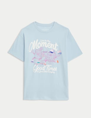 

Girls M&S Collection Pure Cotton Floral Graphic T-Shirt (6-16 Yrs) - Blue, Blue