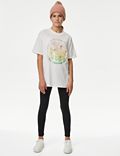 T-shirt με φλοράλ σχέδιο από 100% βαμβάκι (6-16 ετών)