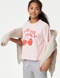Pure Cotton Let's Hang Out Slogan T-Shirt (6-16 Yrs)