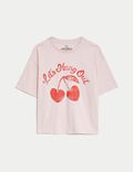 Pure Cotton Let's Hang Out Slogan T-Shirt (6-16 Yrs)