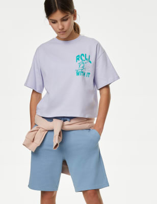 

M&S Collection Camiseta 100% algodón con eslogan 'Let's Hang Out' (6-16 años) - Lilac, Lilac