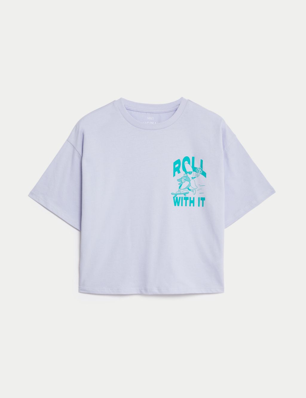 Pure Cotton Let's Hang Out Slogan T-Shirt (6-16 Yrs) image 2